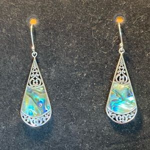 Abalone 925 Fish Hook Earrings